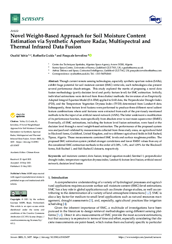 (PDF) Novel Weight-Based Approach for Soil Moisture Content Estimation ...