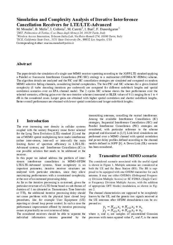 (PDF) Simulation and Complexity Analysis of Iterative Interference ...