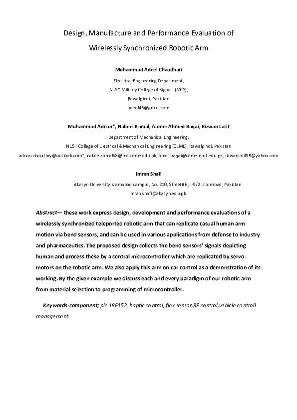 (PDF) Design, Manufacture and Performance Evaluation of Wirelessly ...