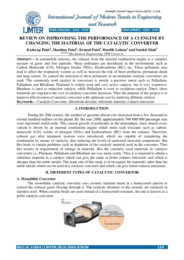(PDF) Review on improvising the performance of a CI engine by changing ...