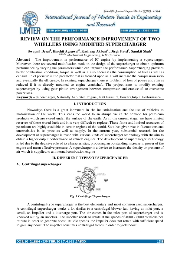 (PDF) Review on the Performance Improvement of Two Whellers Using ...