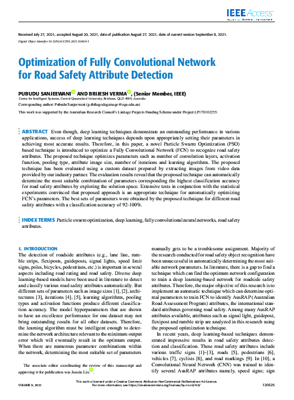(PDF) Optimization of Fully Convolutional Network for Road Safety ...