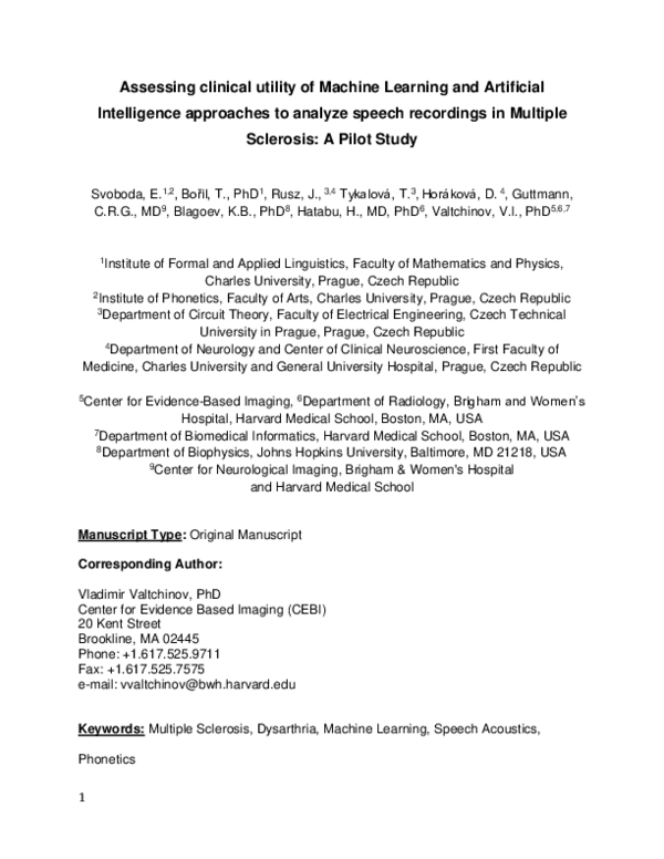 (PDF) Assessing clinical utility of Machine Learning and Artificial ...