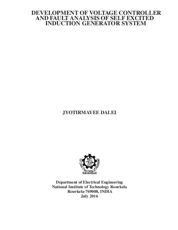 (PDF) Development of Voltage Controller and Fault Analysis of Self ...