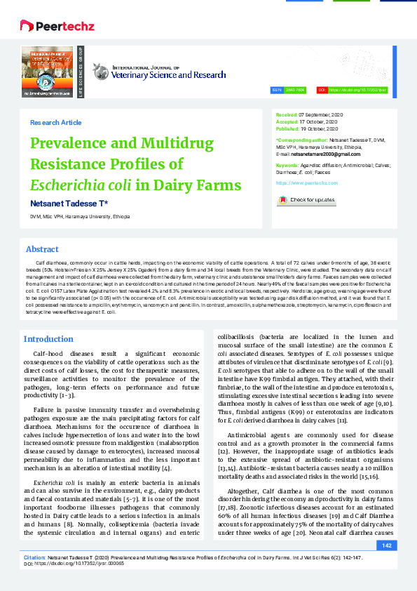 (PDF) Prevalence and Multidrug Resistance Profiles of Escherichia coli ...