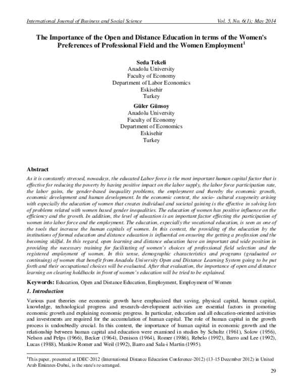 (PDF) The Importance of the Open and Distance Education in terms of the ...