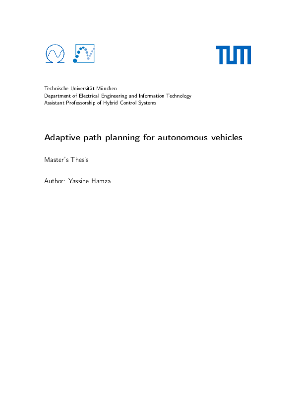 (PDF) Adaptive path planning for autonomous vehicles