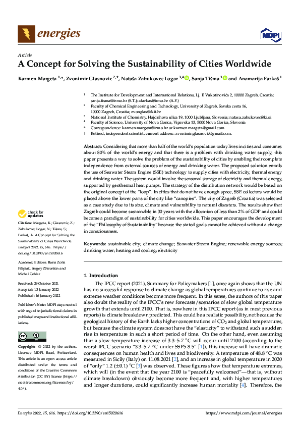 (PDF) A Concept for Solving the Sustainability of Cities Worldwide