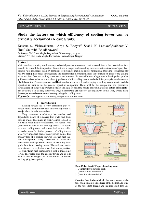 (PDF) Study the factors on which efficiency of cooling tower can be ...
