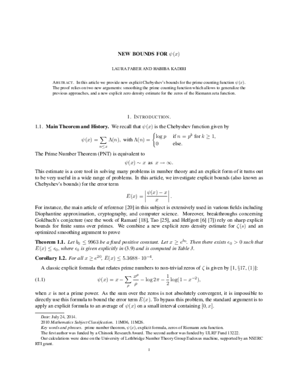 (PDF) New bounds for $\psi (x)$