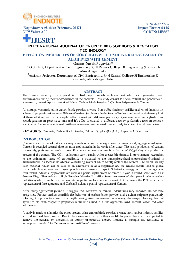 (PDF) Effect on Properties of Concrete with Partial Replacement of ...