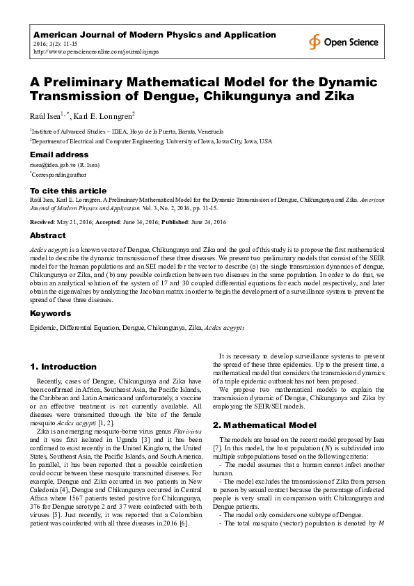 (PDF) A Preliminary Mathematical Model for the Dynamic Transmission of ...