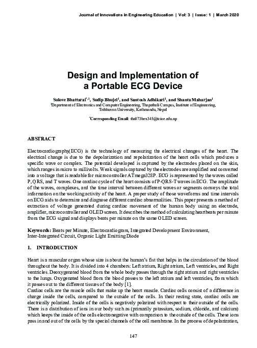 (PDF) Design and Implementation of a Portable ECG Device