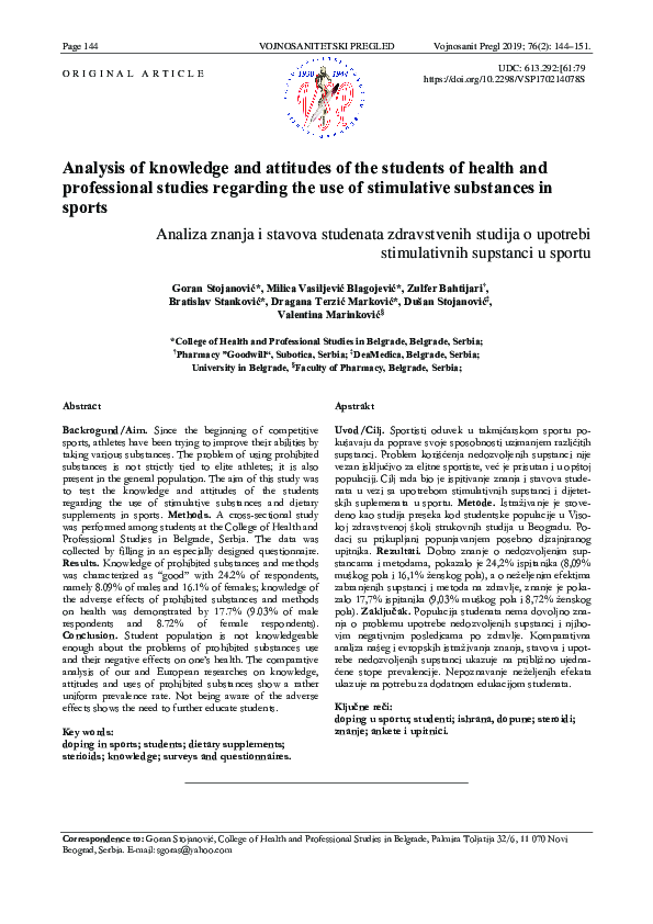 (PDF) Analysis of knowledge and attitudes of the students at college of ...