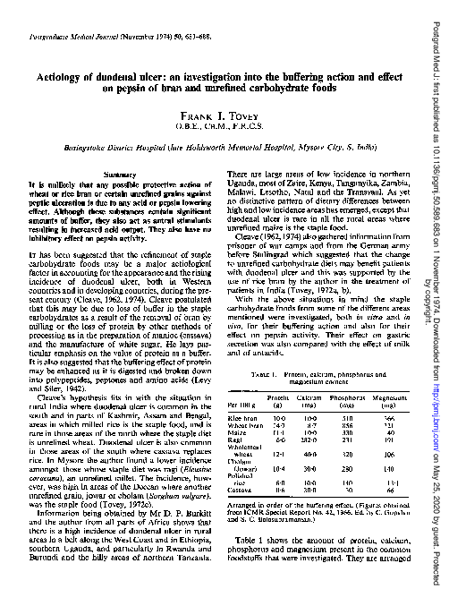 (PDF) Aetiology of duodenal ulcer: an investigation into the buffering ...