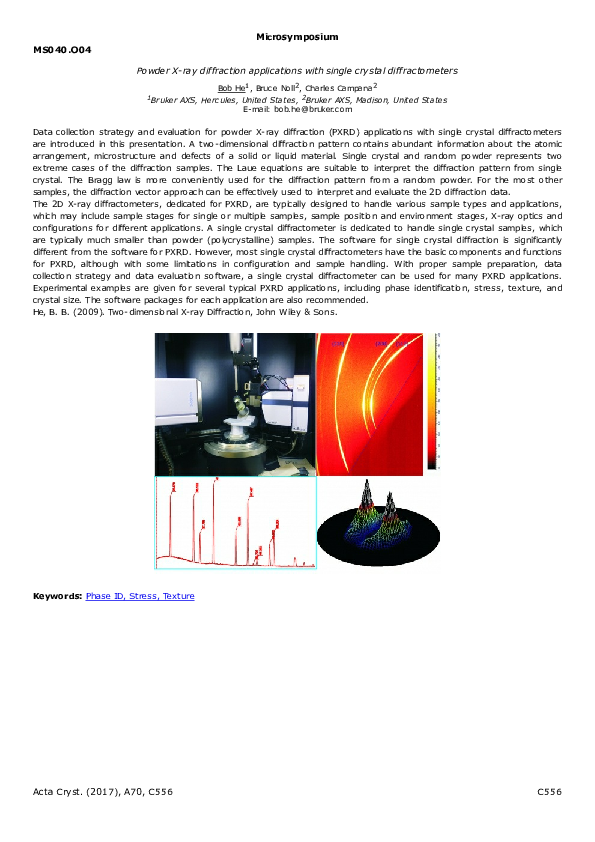 (PDF) Powder X-ray diffraction applications with single-crystal ...