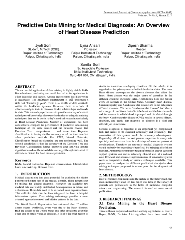 (PDF) Predictive Data Mining for Medical Diagnosis: An Overview of ...