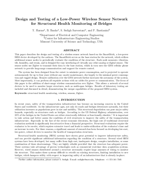 (PDF) Design and testing of a low-power wireless sensor network for ...