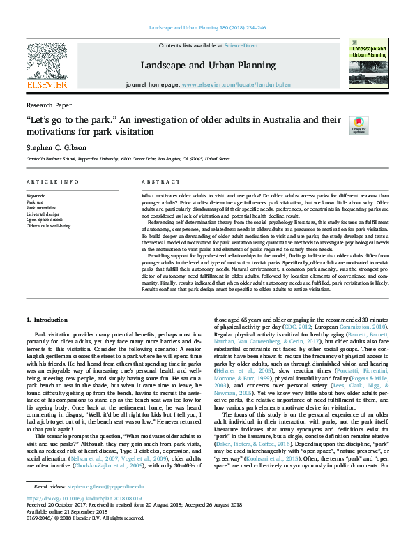 (PDF) “Let’s go to the park.” An investigation of older adults in ...