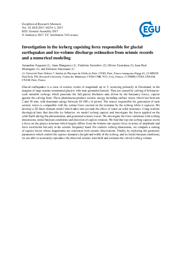 (PDF) Investigation in the iceberg capsizing force responsible for ...