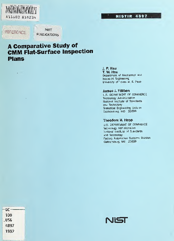 (PDF) A comparative study of CMM flat-surface inspection plans