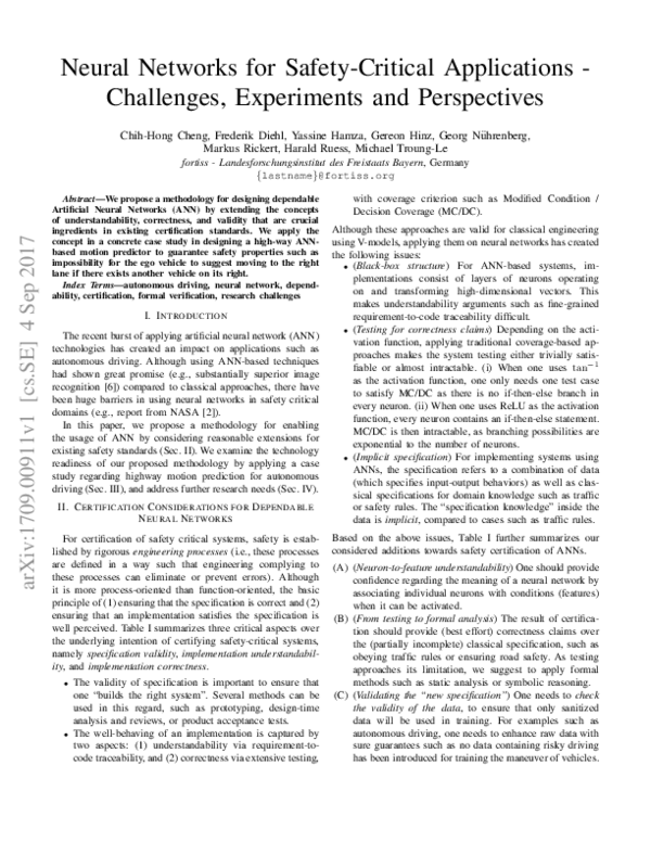 (PDF) Neural networks for safety-critical applications — Challenges ...