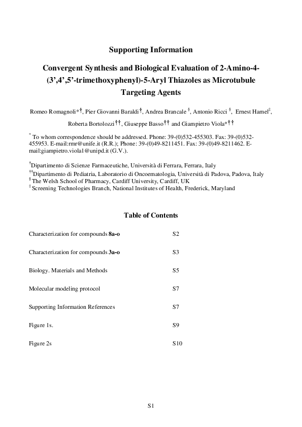 (PDF) Convergent synthesis and biological evaluation of 2-amino-4-(3 ...