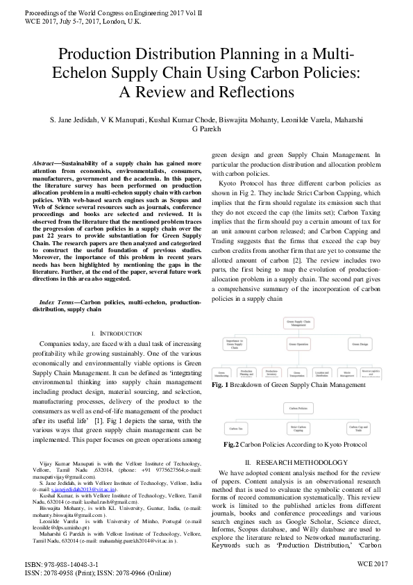 (PDF) Production distribution planning in a multiechelon supply chain