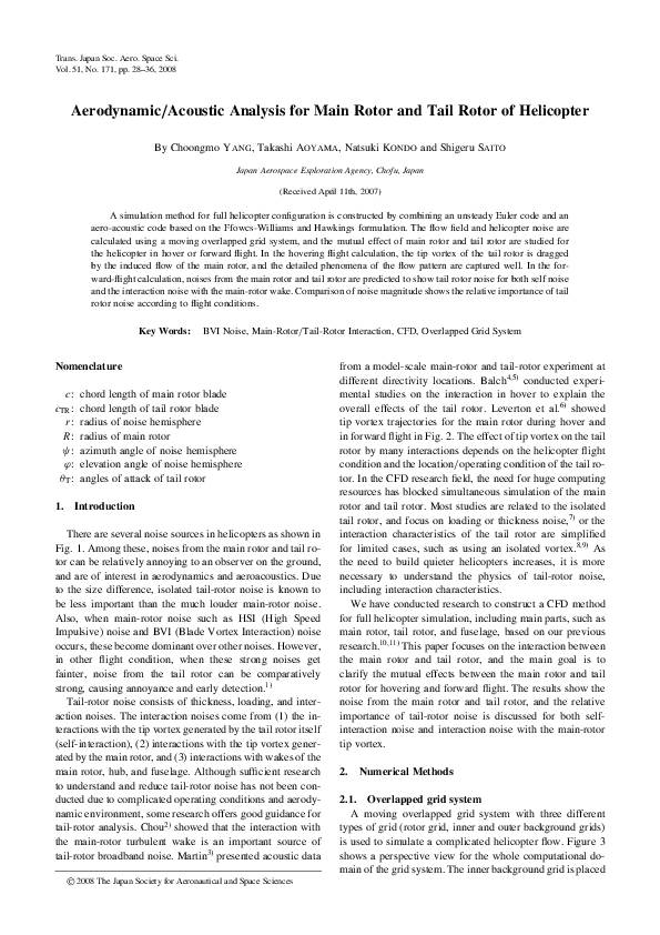 (PDF) Aerodynamic/Acoustic Analysis for Main Rotor and Tail Rotor of ...