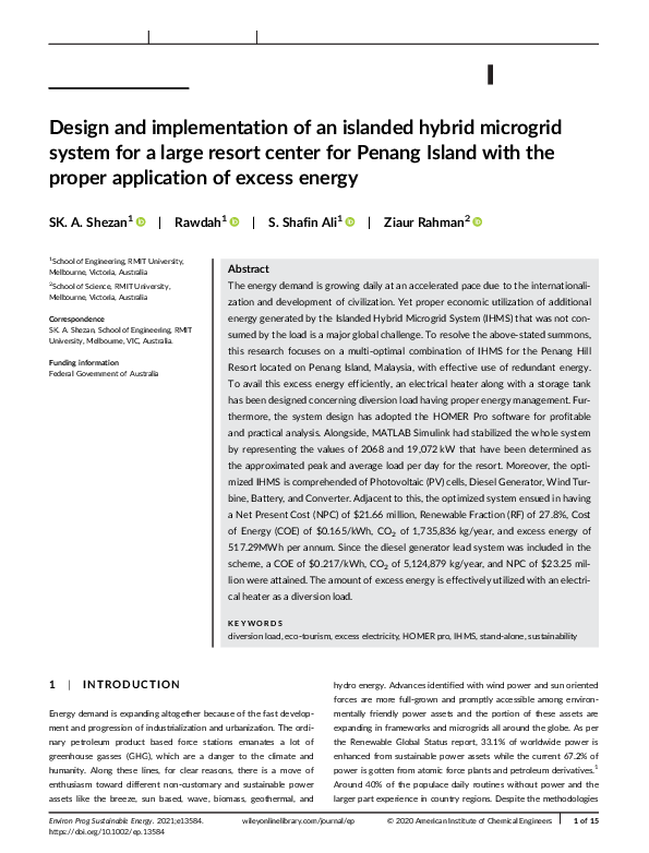 (PDF) Design and implementation of an islanded hybrid microgrid system ...