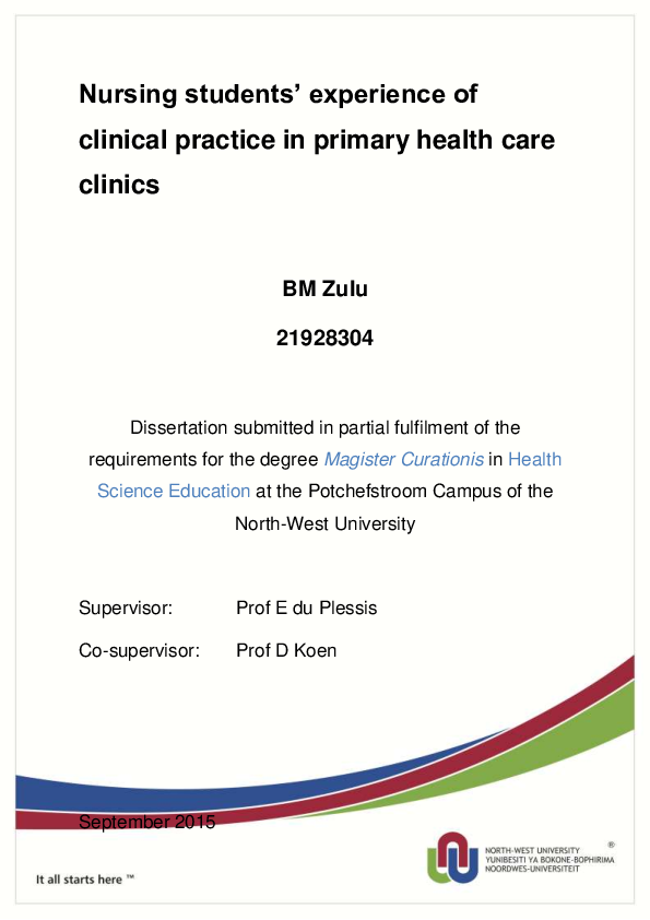 (PDF) Nursing students' experience of clinical practice in primary ...
