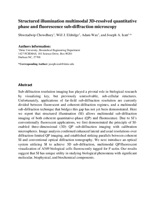 (PDF) Structured illumination multimodal 3D-resolved quantitative phase ...