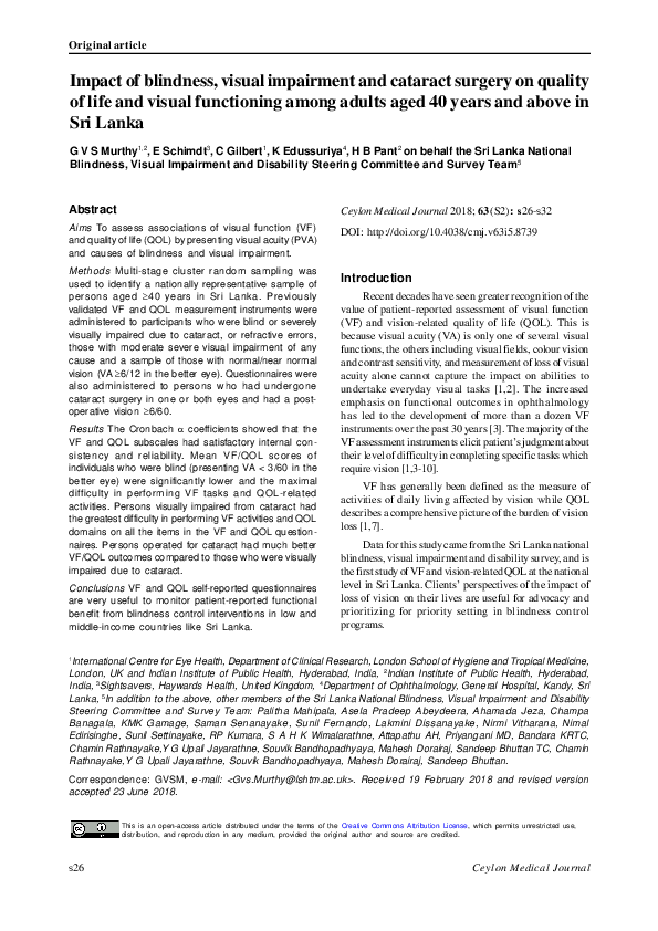 (PDF) A Survey of Severe Visual Impairment and Blindness in Children ...