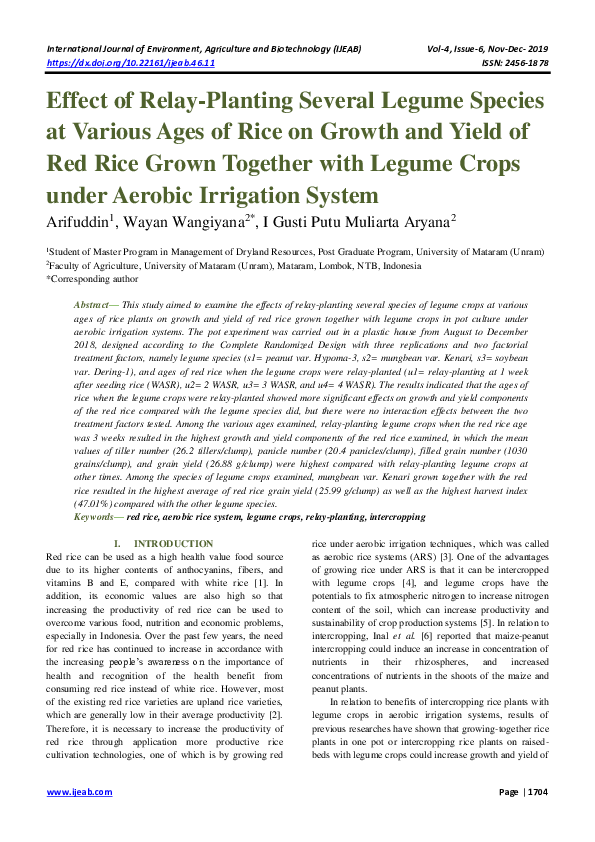 (PDF) Effect of Relay-Planting Several Legume Species at Various Ages ...
