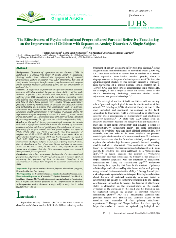 (PDF) The Effectiveness of Psycho-educational Program Based Parental ...