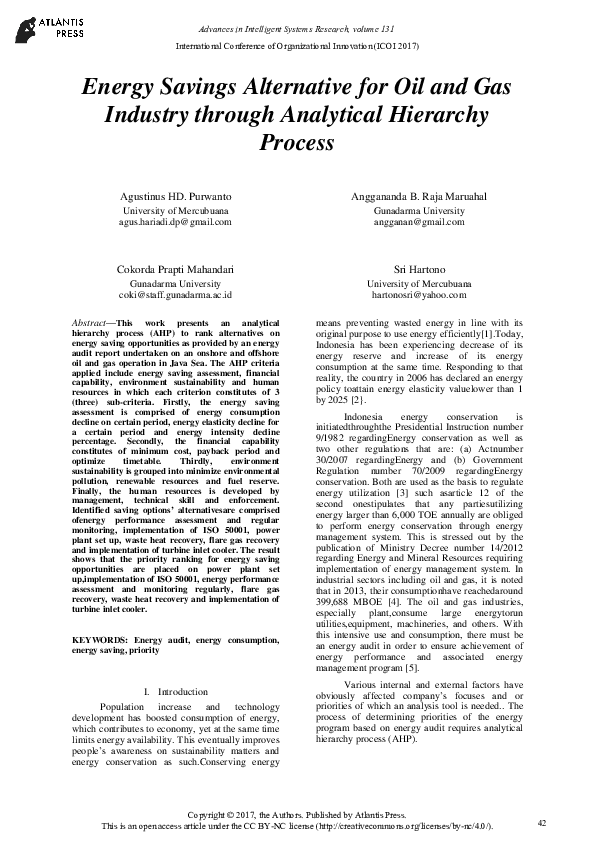 (PDF) Energy Savings Alternative for Oil and Gas Industry through ...