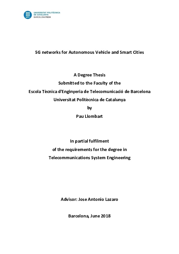 (PDF) 5G networks for Autonomous Vehicle and Smart Cities
