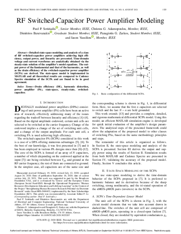 (PDF) RF SwitchedCapacitor Power Amplifier Modeling PANAGIOTIS