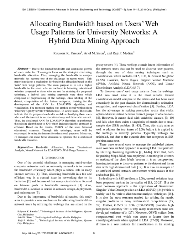 (PDF) Allocating Bandwidth Based on Users' Web Usage Patterns for ...