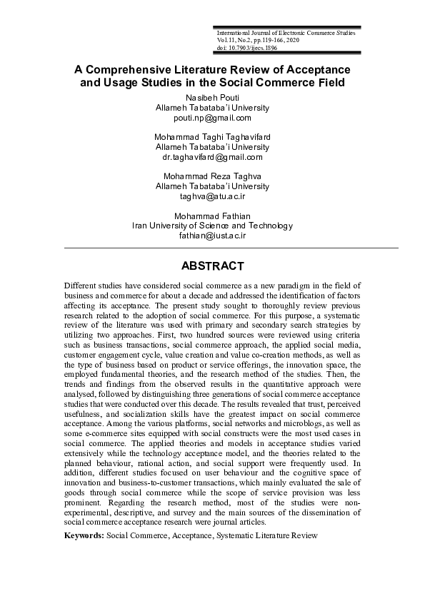(DOC) A Comprehensive Literature Review of Acceptance and Usage Studies ...