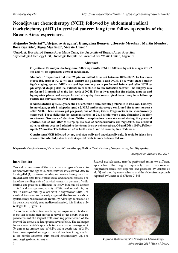 (PDF) Neoadjuvant chemotherapy (NCH) followed by abdominal radical ...