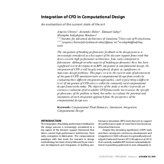 (PDF) Integration of CFD in Computational Design - An evaluation of the ...