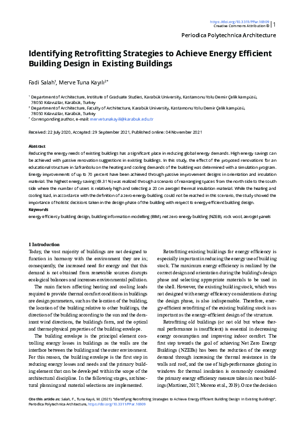 (PDF) Identifying Retrofitting Strategies to Achieve Energy Efficient ...