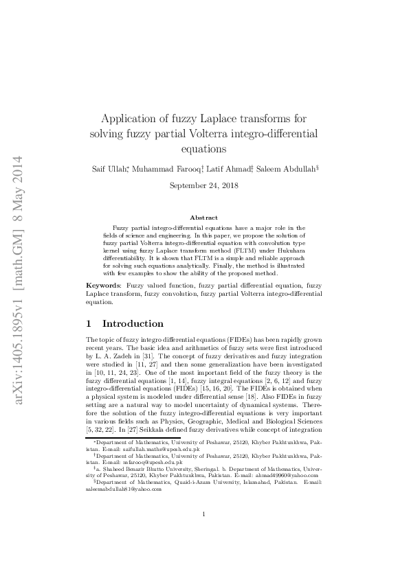 (PDF) Application of fuzzy Laplace transforms for solving fuzzy partial ...