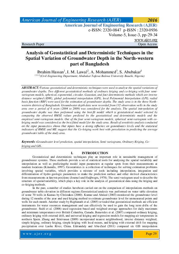 (PDF) Analysis of Geostatistical and Deterministic Techniques in the ...