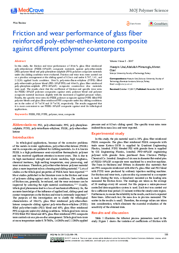 (PDF) Friction and Wear Performance of Glass Fiber Reinforced Poly ...