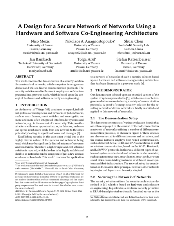 (PDF) A design for a secure network of networks using a hardware and ...