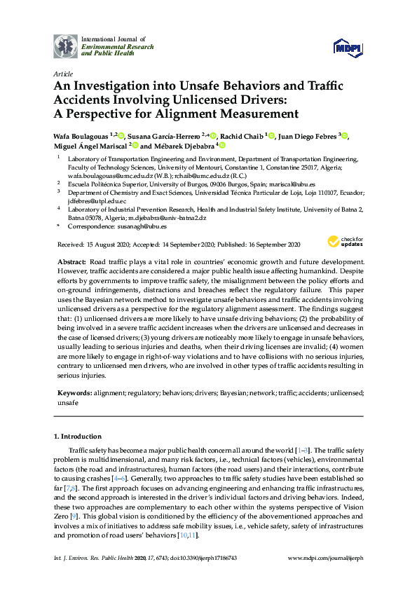 (PDF) An Investigation into Unsafe Behaviors and Traffic