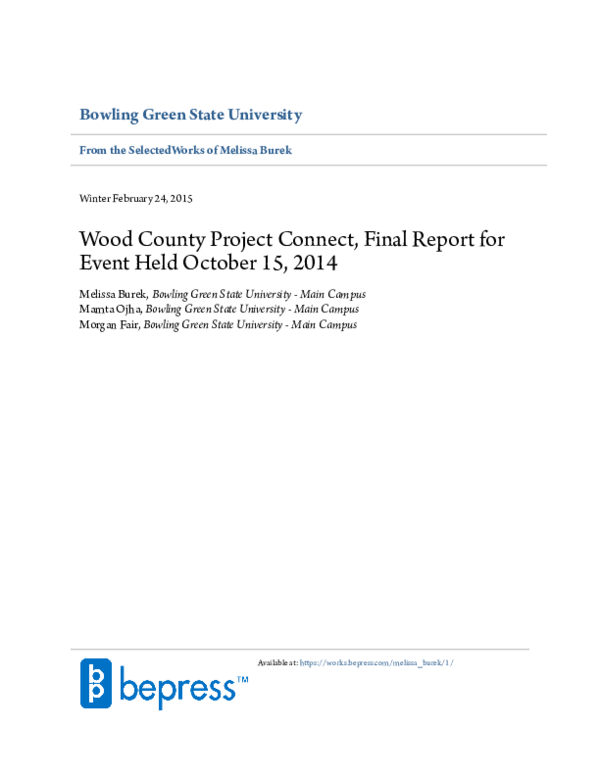 (PDF) Wood County Project Connect, Final Report for Event Held October ...