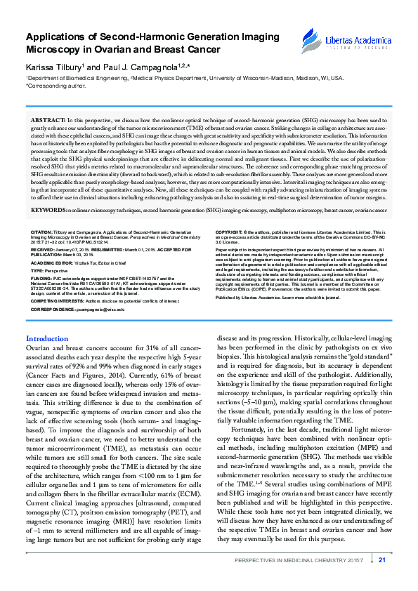(PDF) Applications of second harmonic generation imaging microscopy in ...